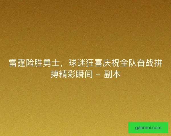 雷霆险胜勇士，球迷狂喜庆祝全队奋战拼搏精彩瞬间 - 副本